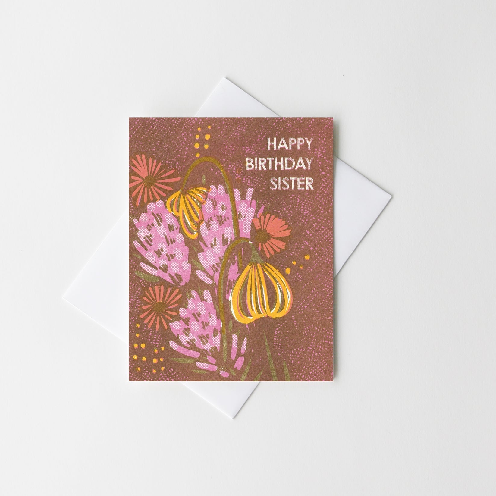 Happy Birthday Sister - Risograph Card