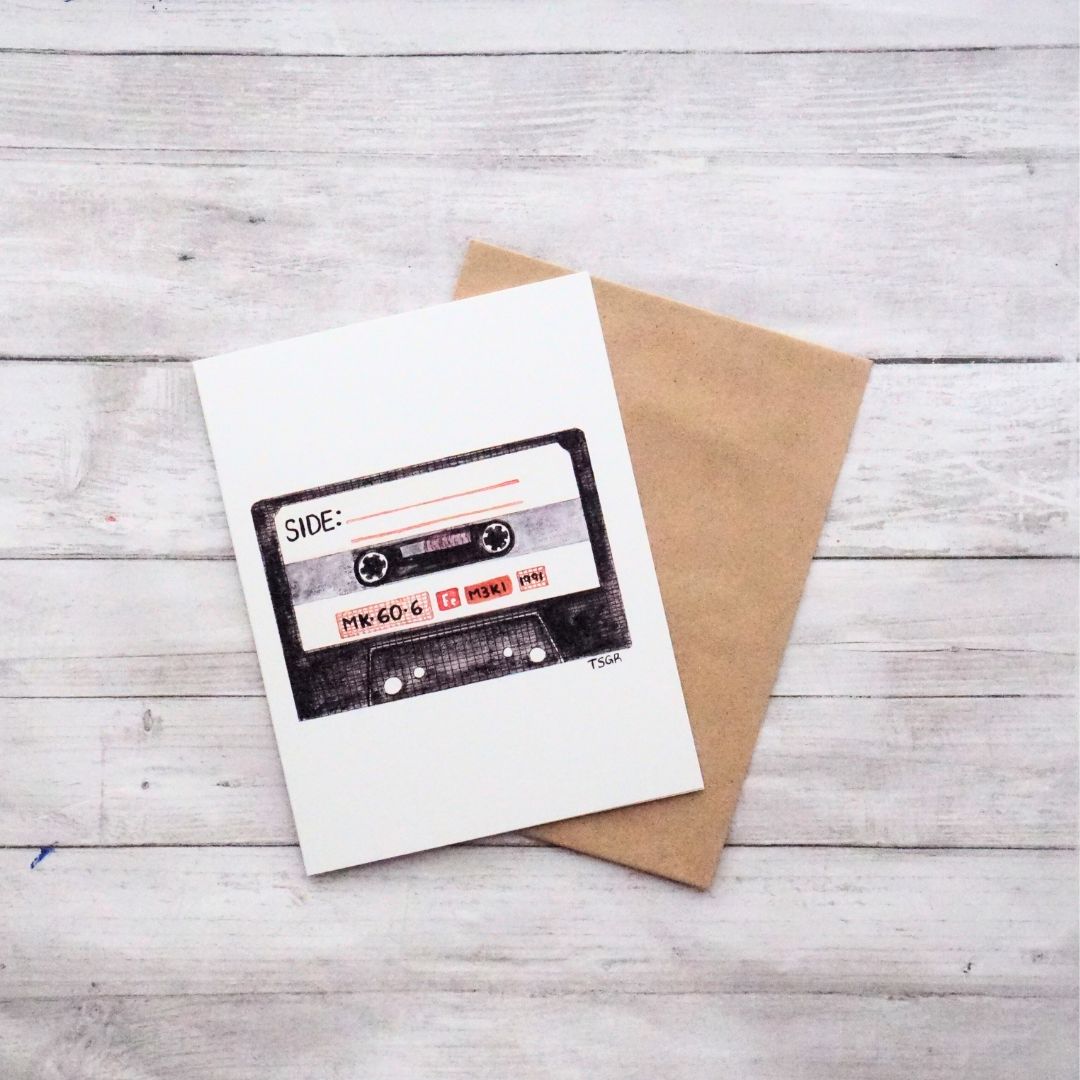Cassette Tape - "Write-in Your Message" Greeting Card