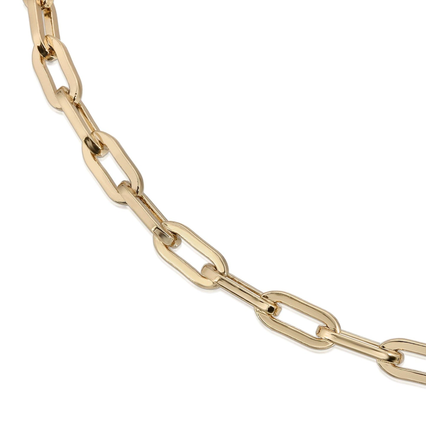 Gold-tone medium link chain with polished oval and rectangular links