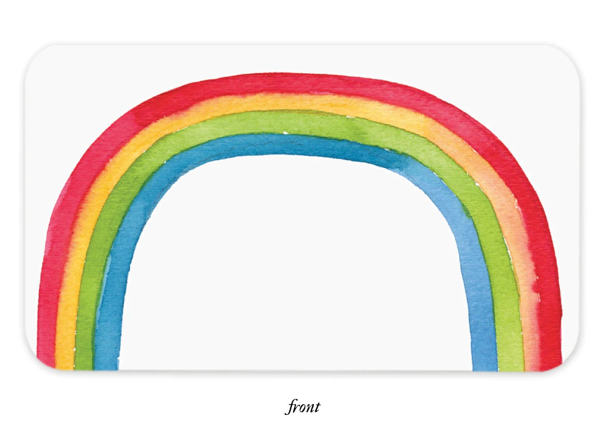 Rainbow arch notepad cover with “Little Notes” text