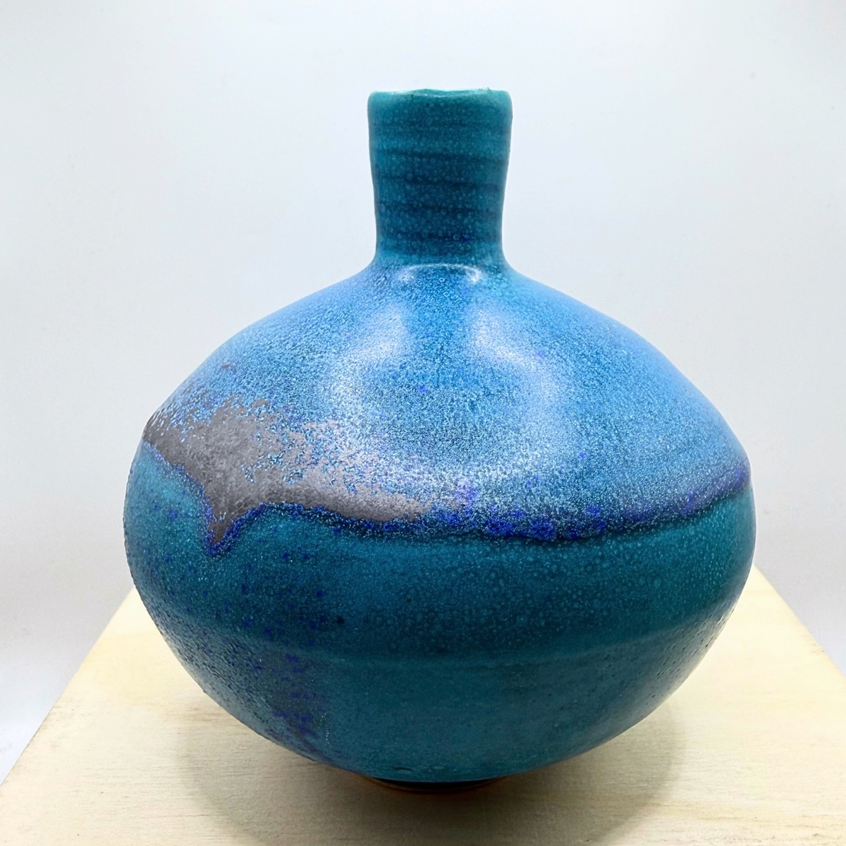 Ceramic Tube Vase - Turquoise - 2