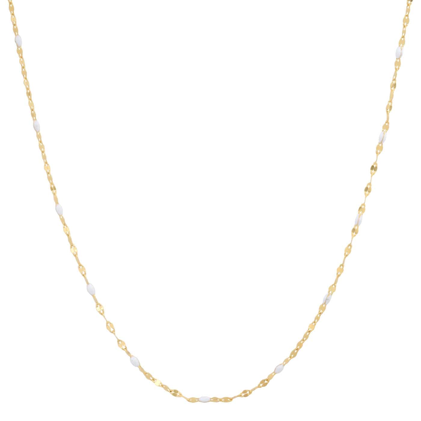 Gold vermeil chain necklace with white enamel stations