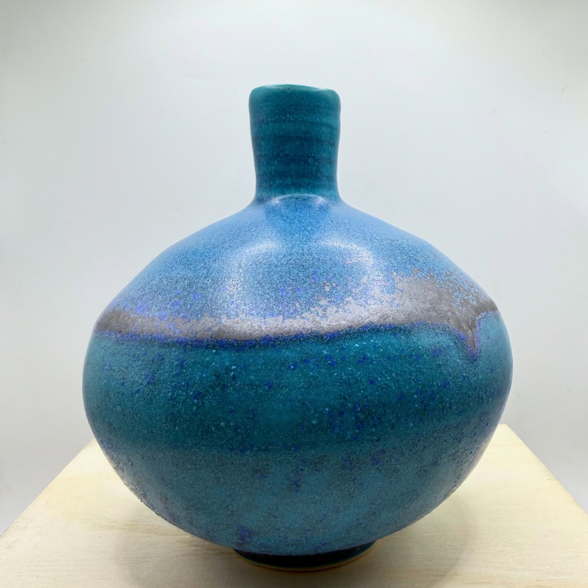 Ceramic Tube Vase - Turquoise - 2