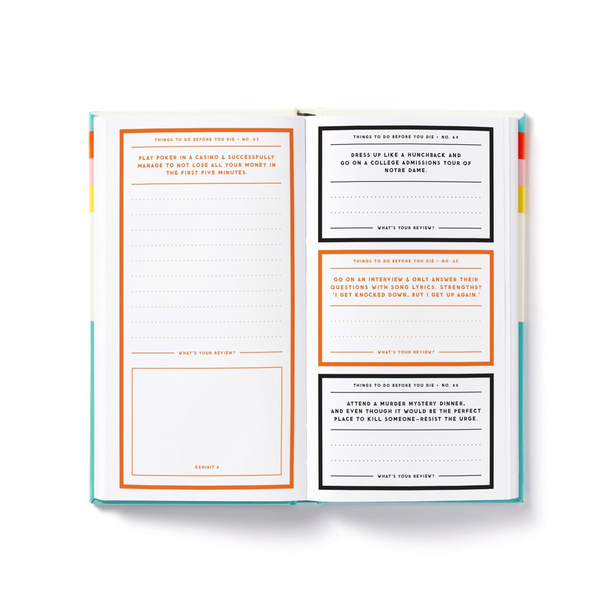 A Million Things To Do Before You Die journal