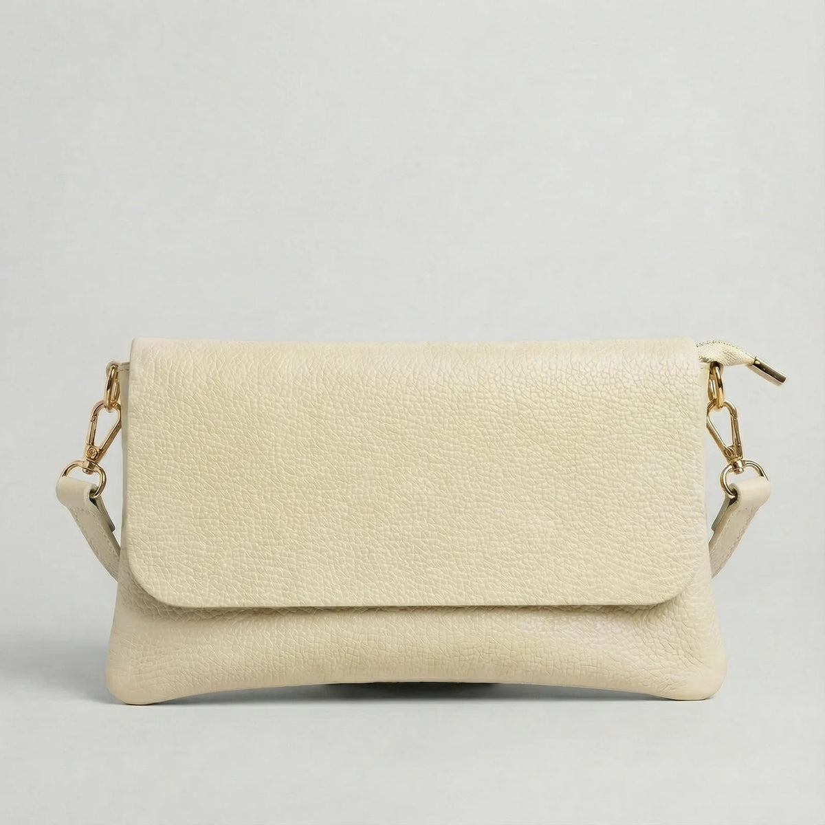 Pebble Leather Crossbody - Ivory