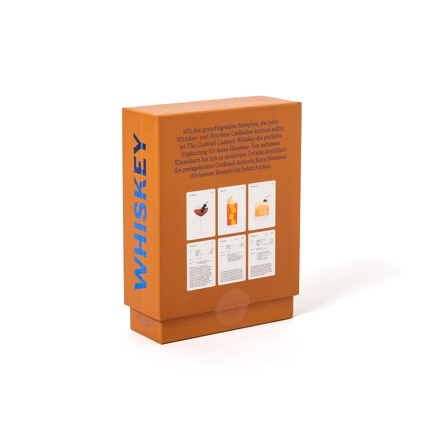 Whiskey cocktail cabinet box with printed back information panel