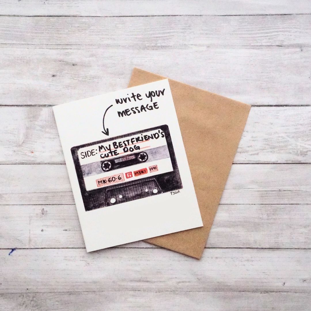 Cassette Tape - "Write-in Your Message" Greeting Card