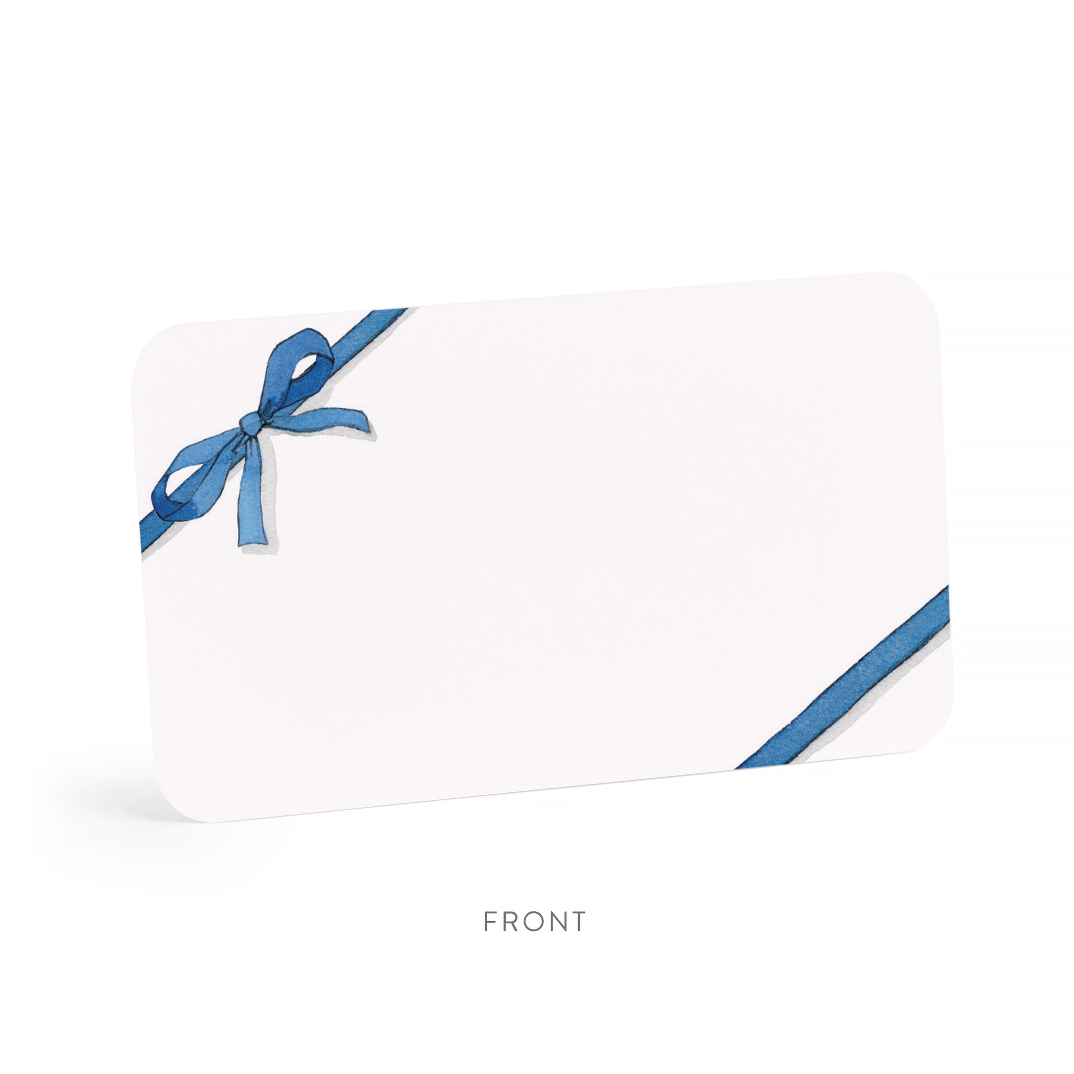 Blue bow notes gift set with ribbon bow and blue edge stripe on white cover