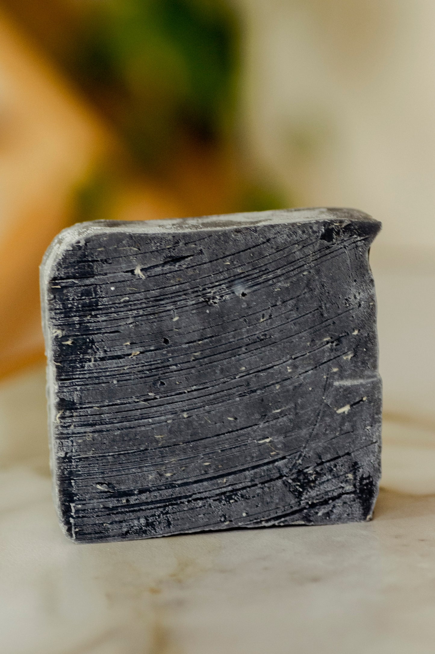 Charcoal black detox deodorant bar, solid soap block