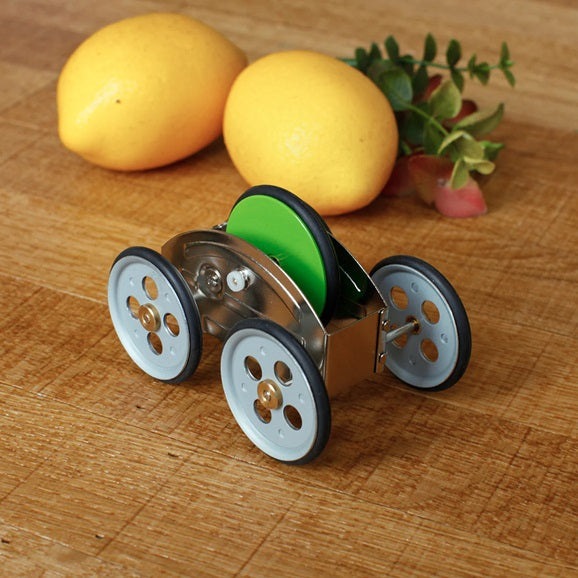 Zécar flywheel gadget toy car with four wheels and green flywheel