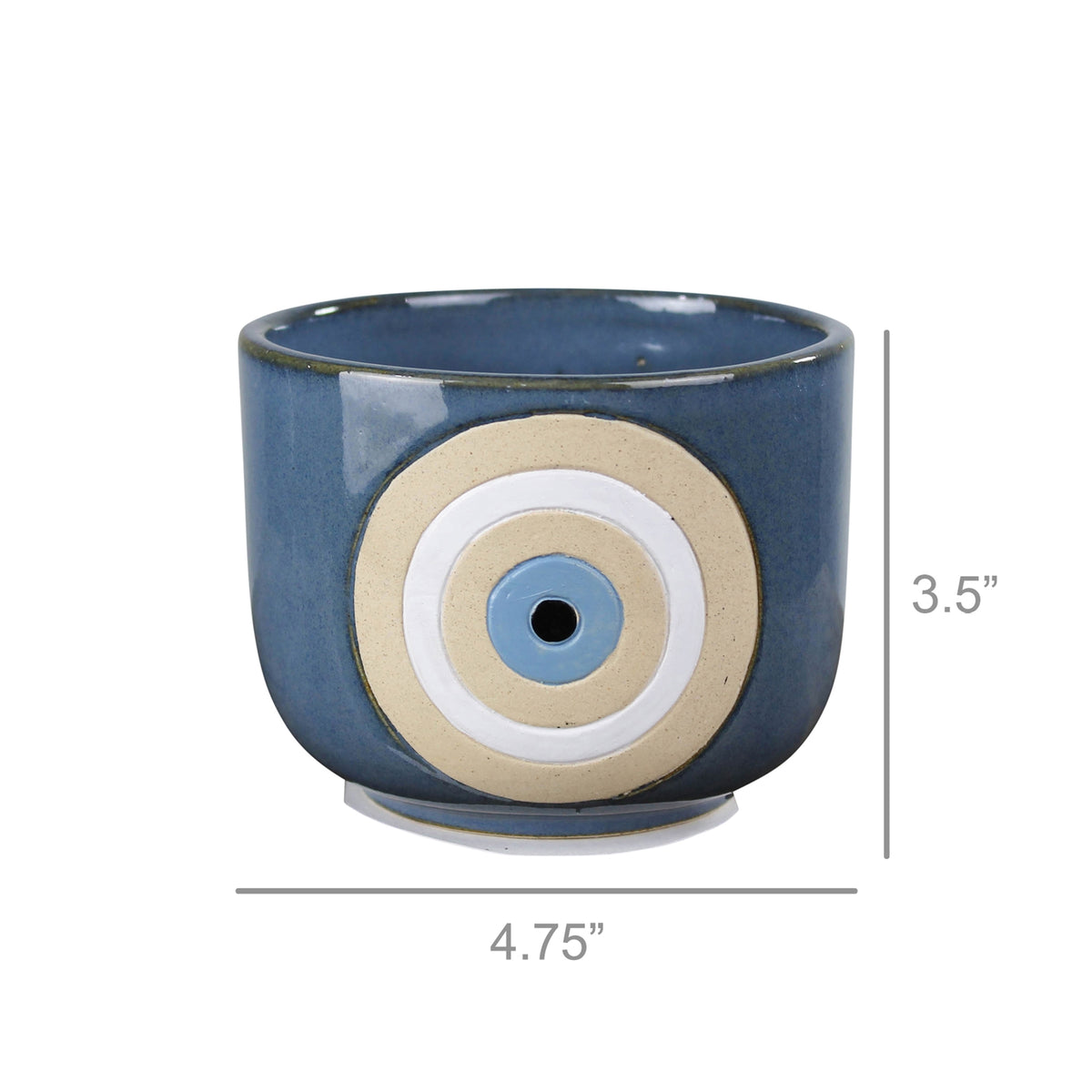 Ceramic The Eye Cachepot- Blue