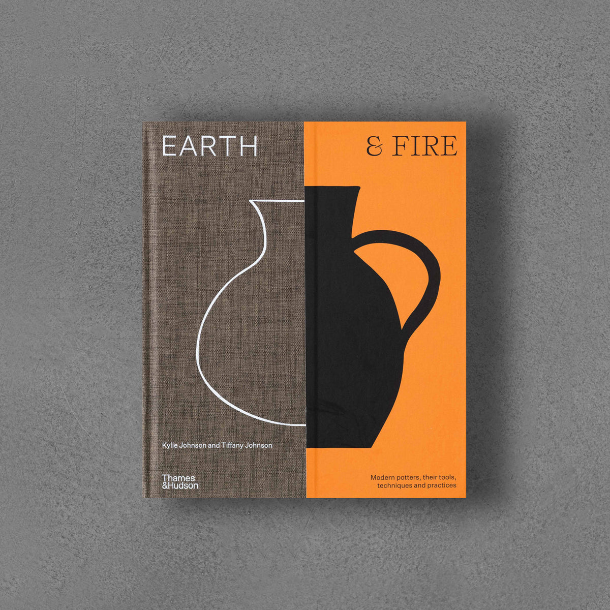 Hardcover ceramics book with Earth and Fire dual-tone cover