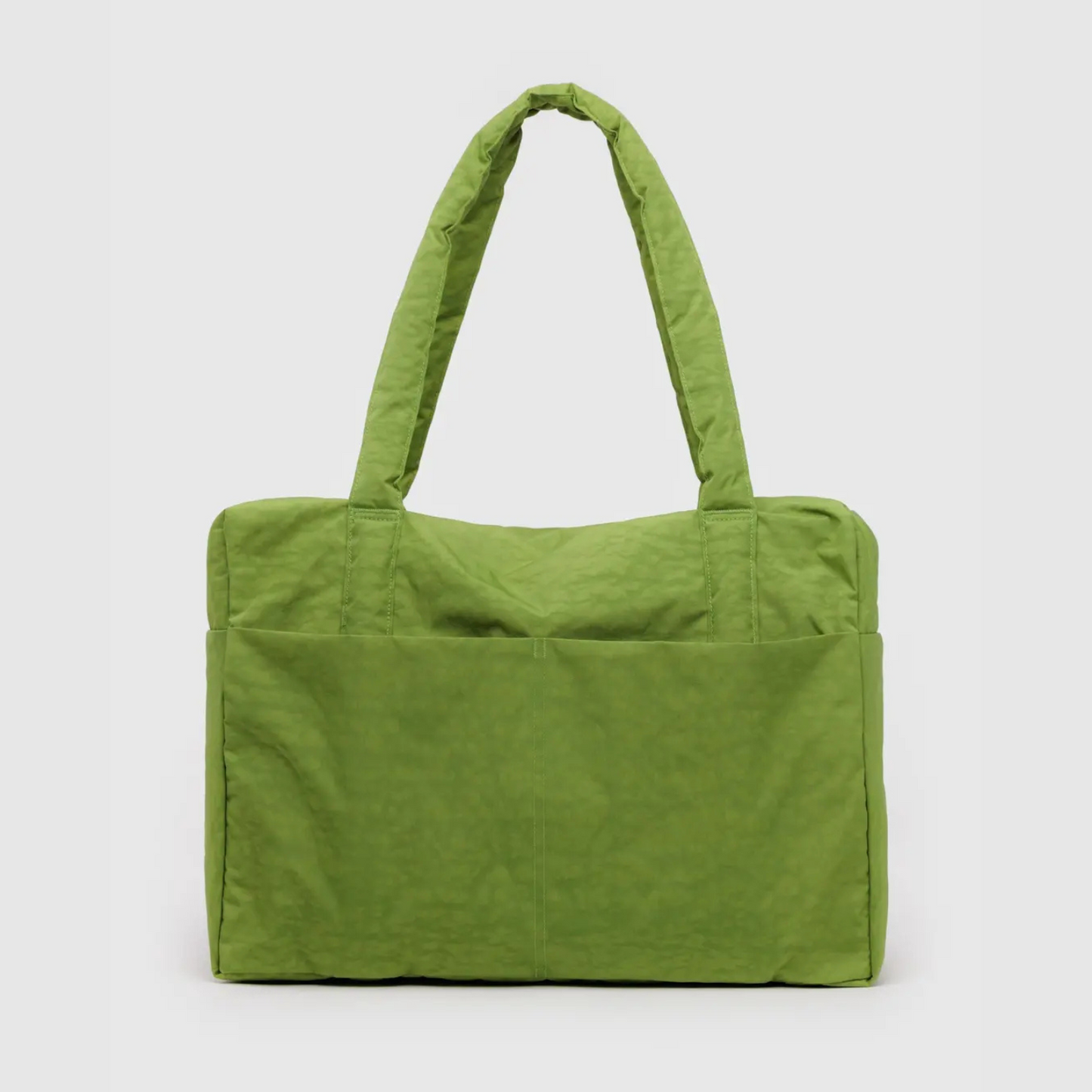 Green carry-on tote bag with two top handles