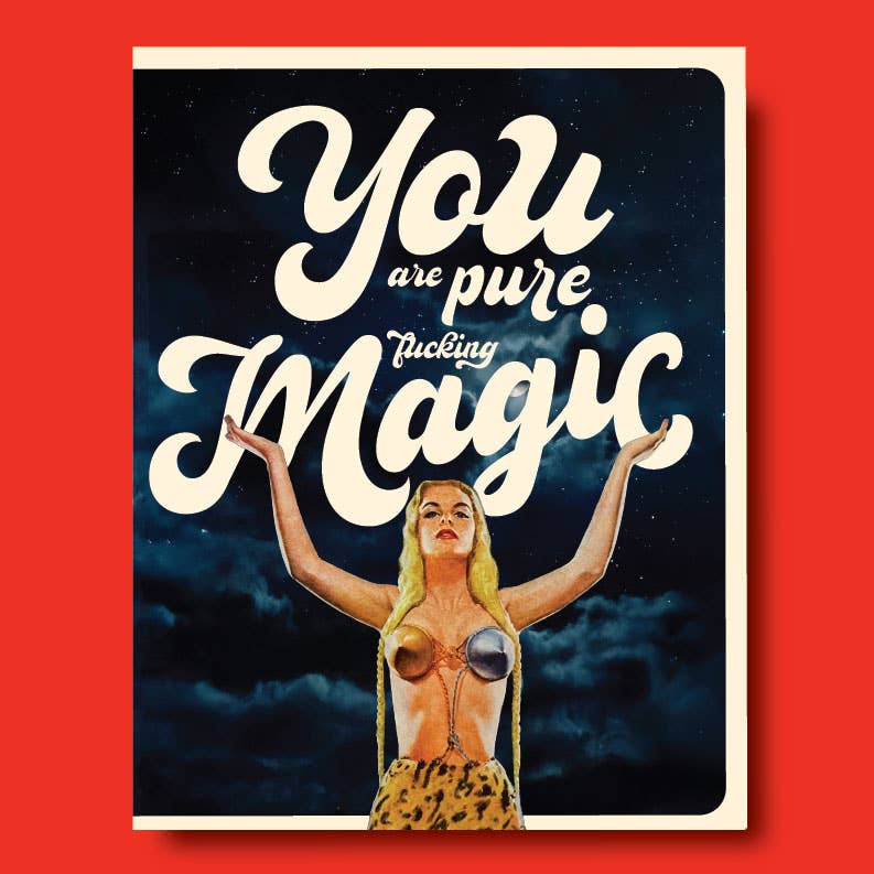 Framed wall art poster with nude woman and "You are pure Magic" quote