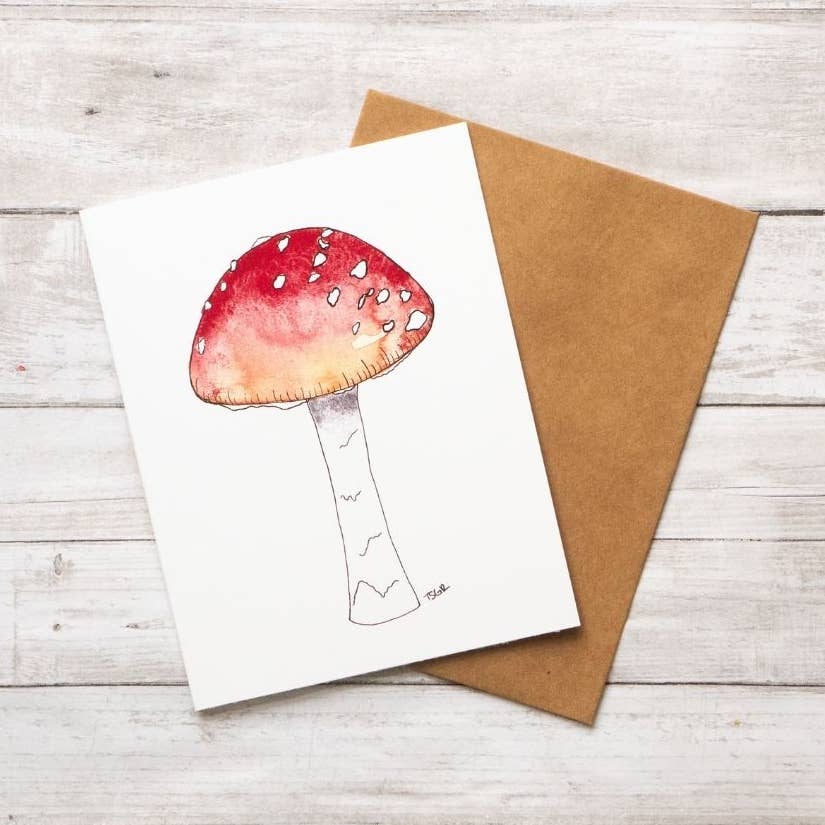Amanita Muscaria Mushroom Greeting Card