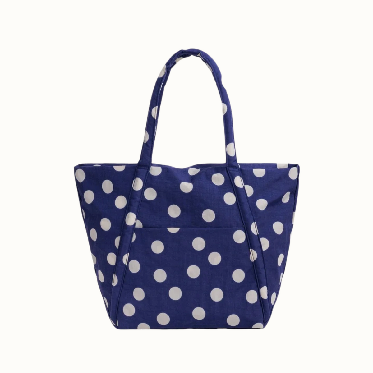 Cloud Bag - Navy and Cream Polka Dot