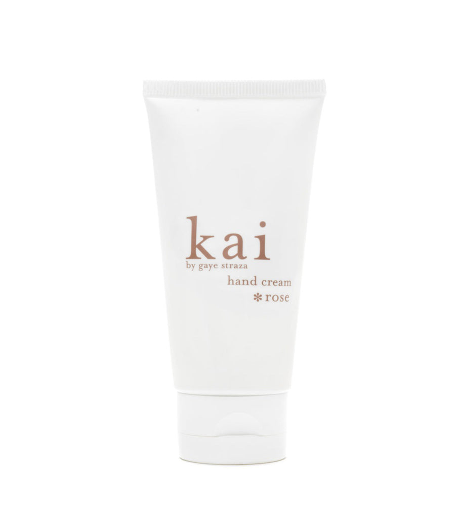Hand cream tube, white with kai rose logo, 2 oz