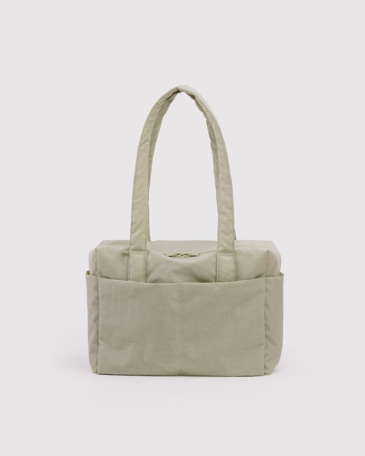Light green cloud tote bag with two top handles and front pocket