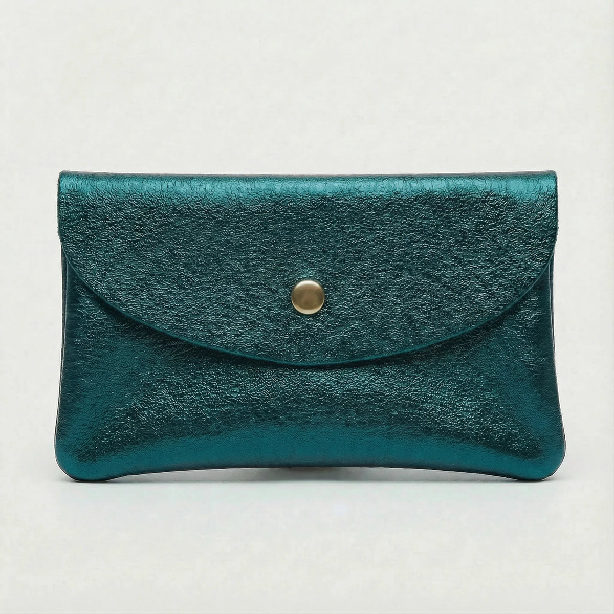 Metallic Leather Wallet - Teal