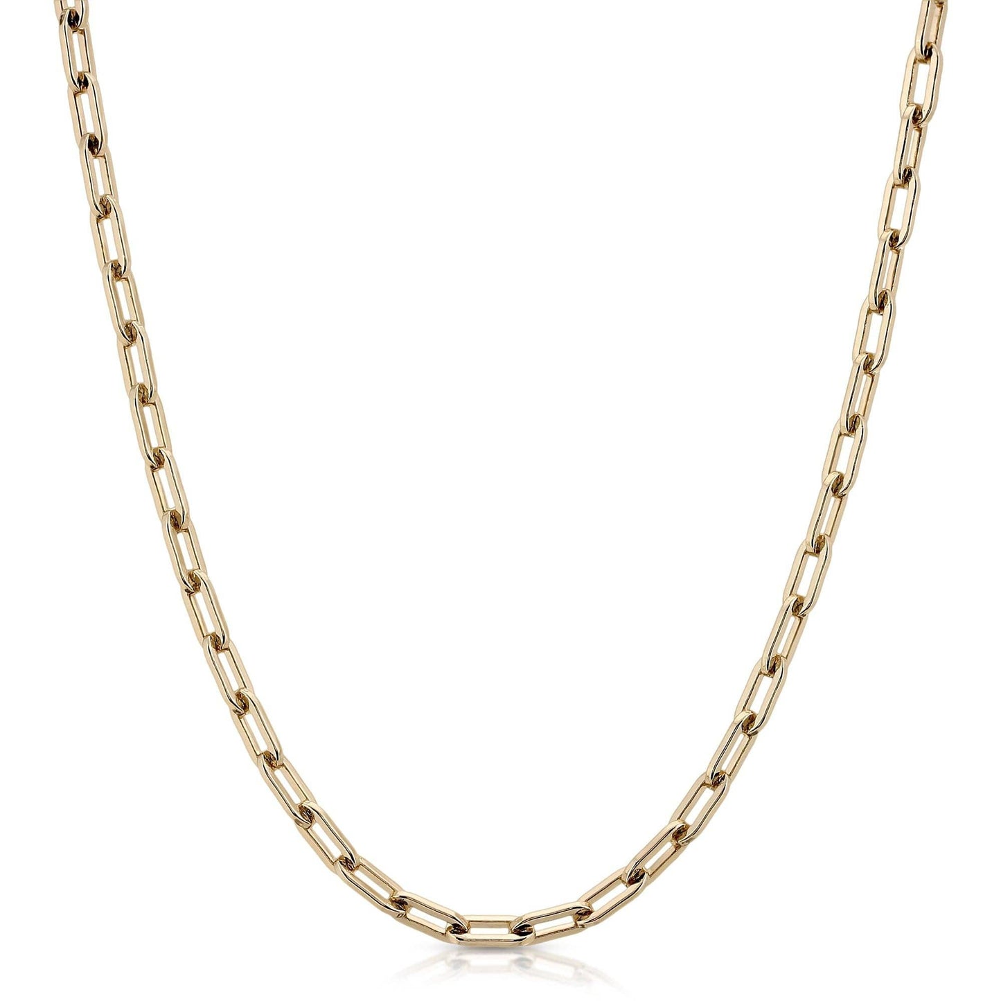 Medium link chain necklace, gold-tone with interlocking rectangular links