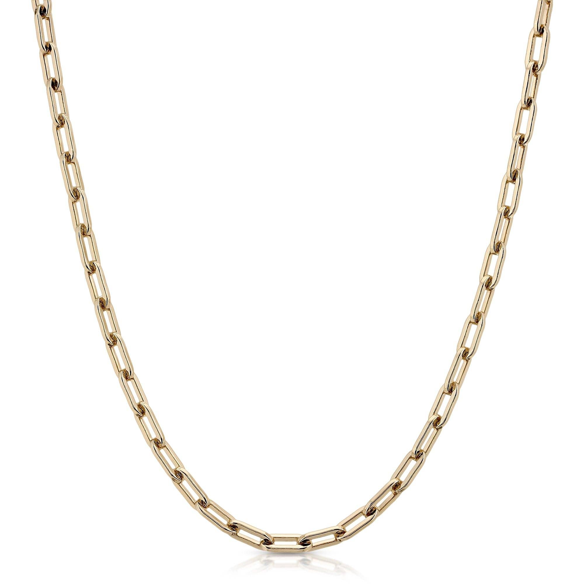 Medium link chain necklace, gold-tone with interlocking rectangular links