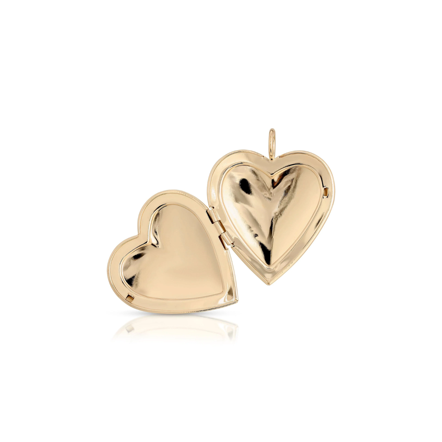 Small Hamilton heart locket, gold-tone two-piece design with open hinged halves