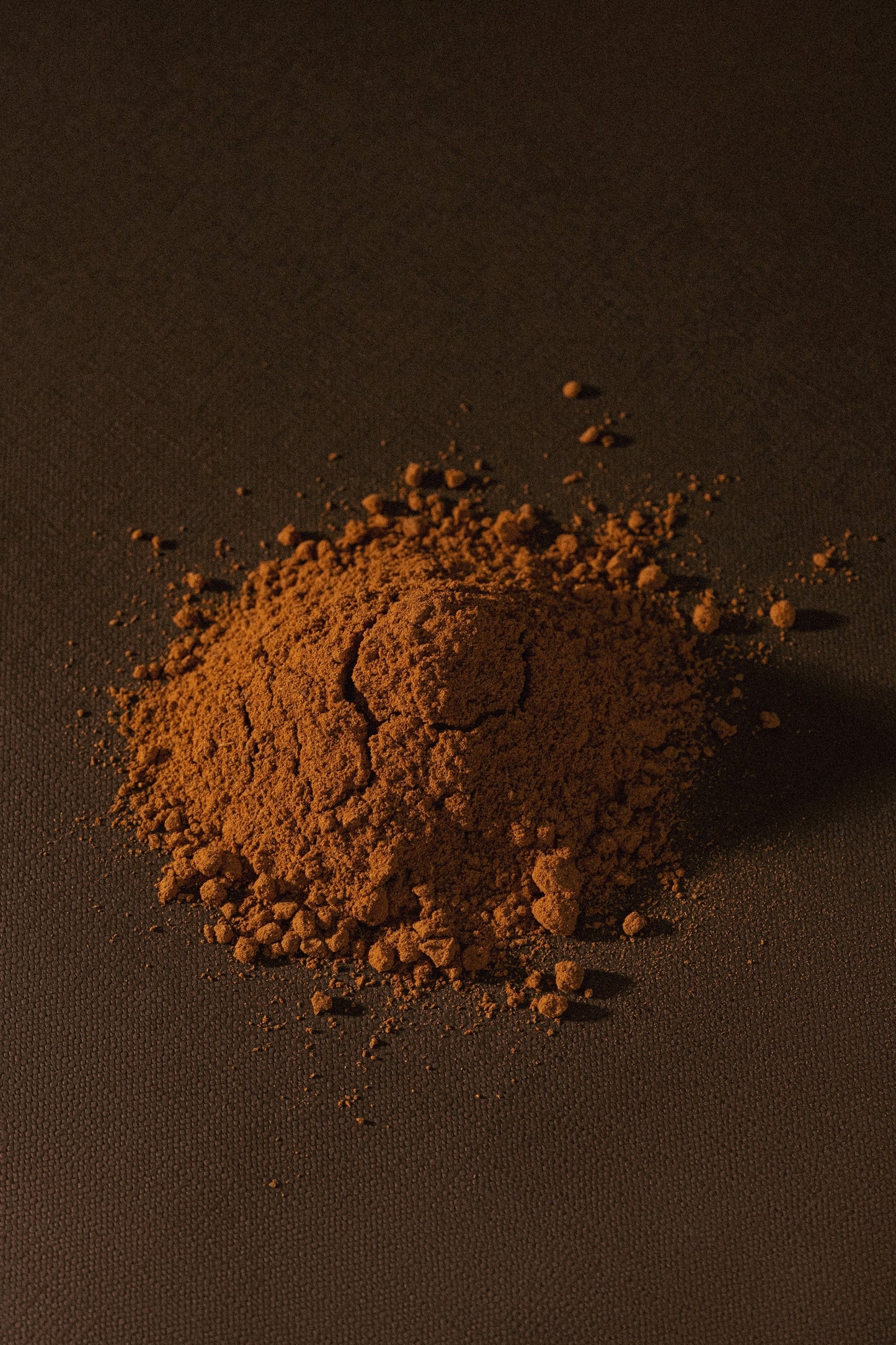 Brown cookie crumbs or spice powder pile