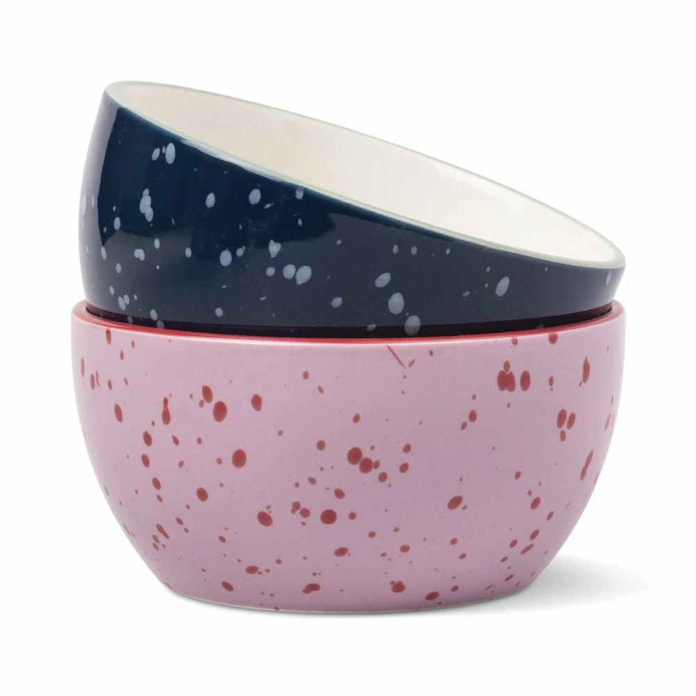 The Bella Set of 2 Dipping Bowls - Navy + Lilac