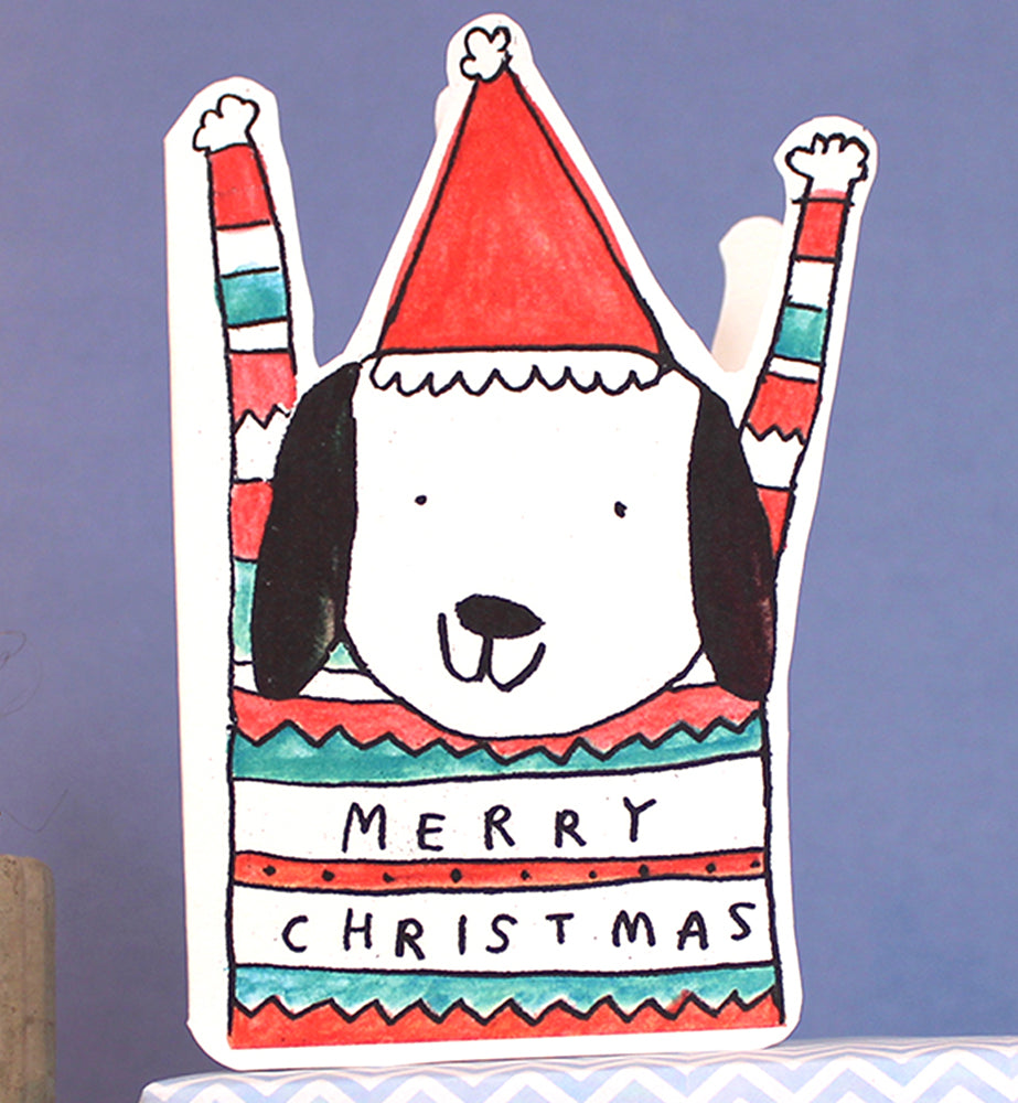 Die Cut Christmas Jumper Dog Card