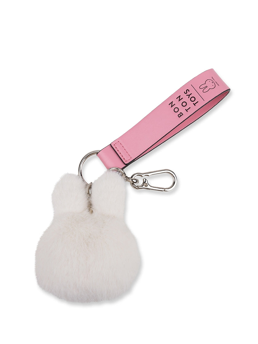 Miffy ECO Fuzzy Bag Charm - 4.5" - Off White