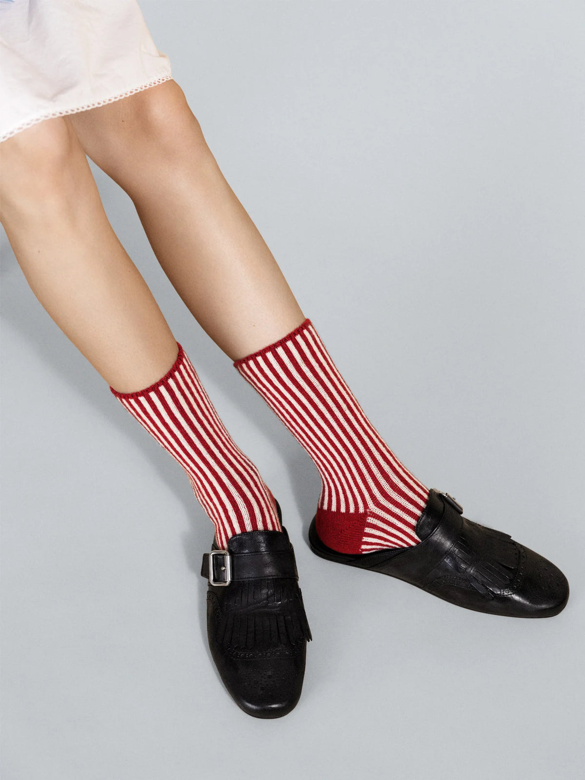 Magnolia Cashmere Crew Socks- Red
