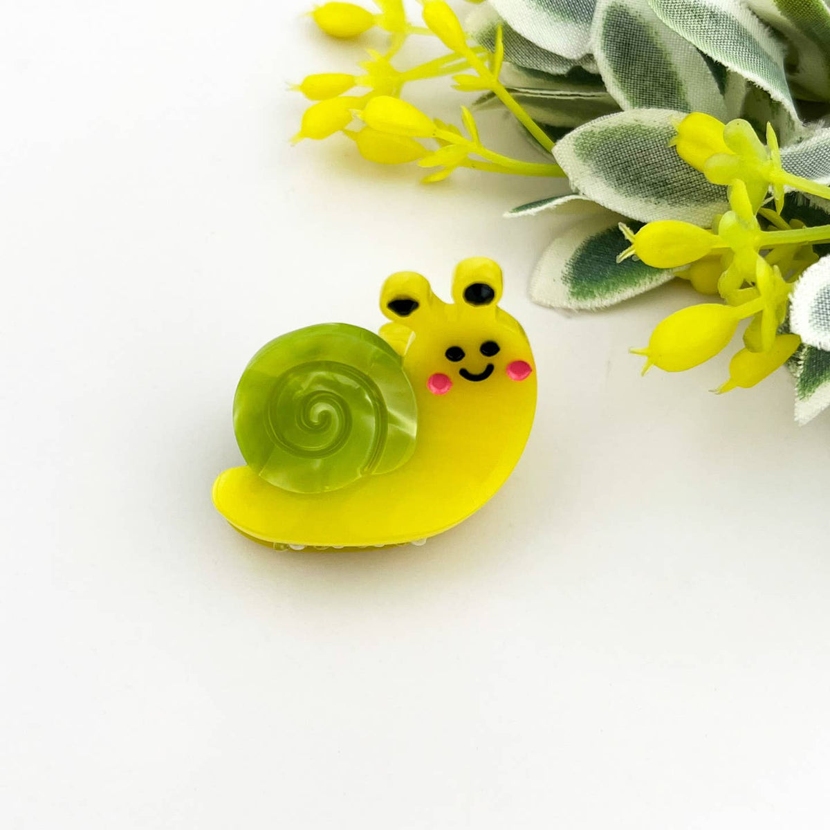 Snail Mini Hair Claw Clip - Yellow/Green