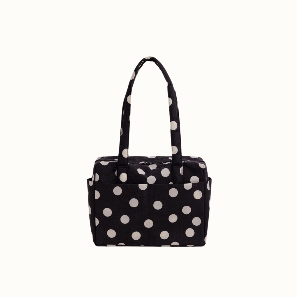 Small Cloud Carry-On - Black and Cream Polka Dots