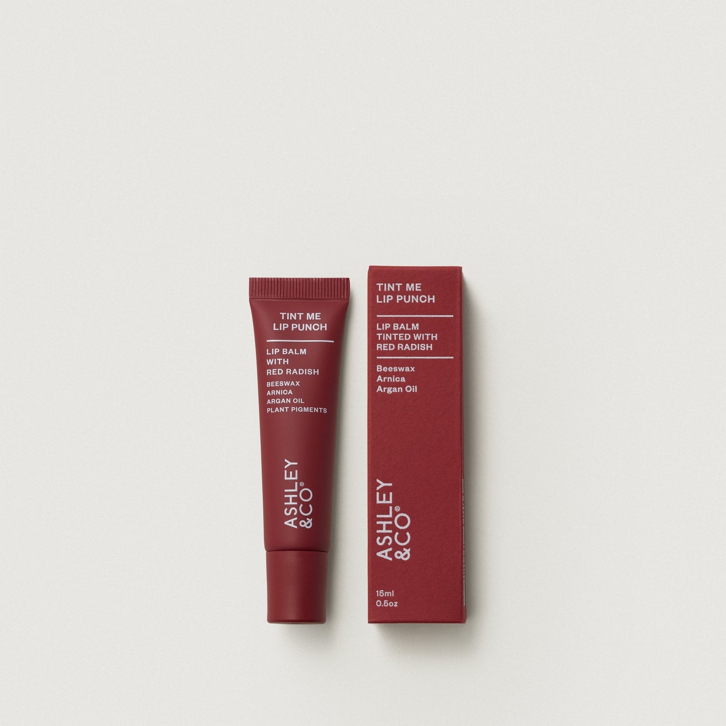 Tint Me Lip Punch lip balm, red radish red tube