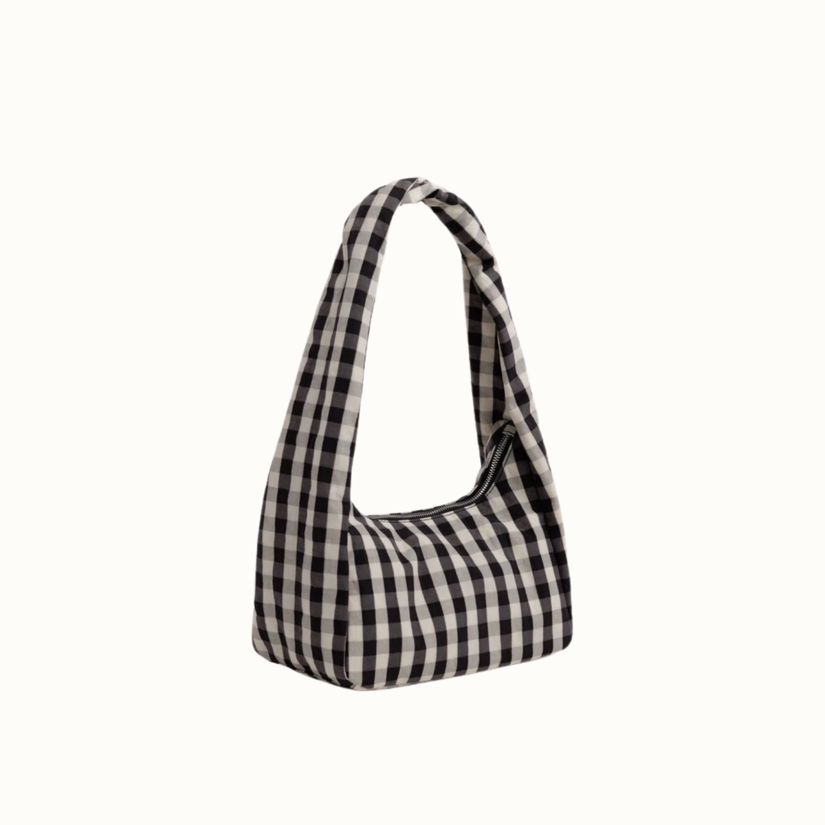 Small Nylon Meringue Bag - Black and Cream Gingham