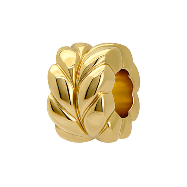 Gold-tone chevron charm spacer bead with scalloped edges