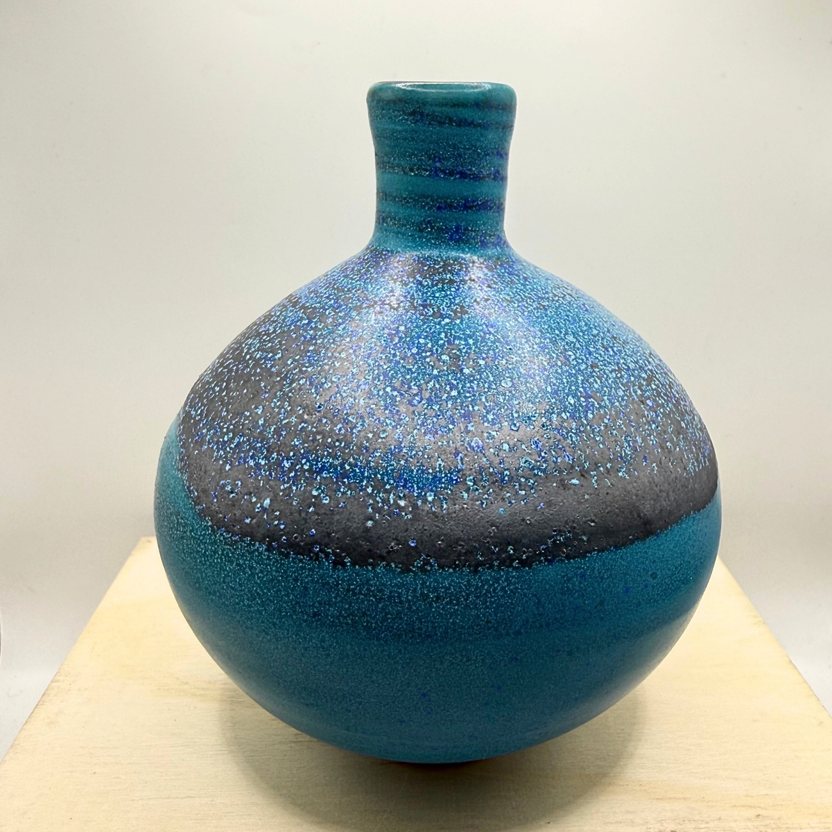 Ceramic Tube Vase - Turquoise - 3
