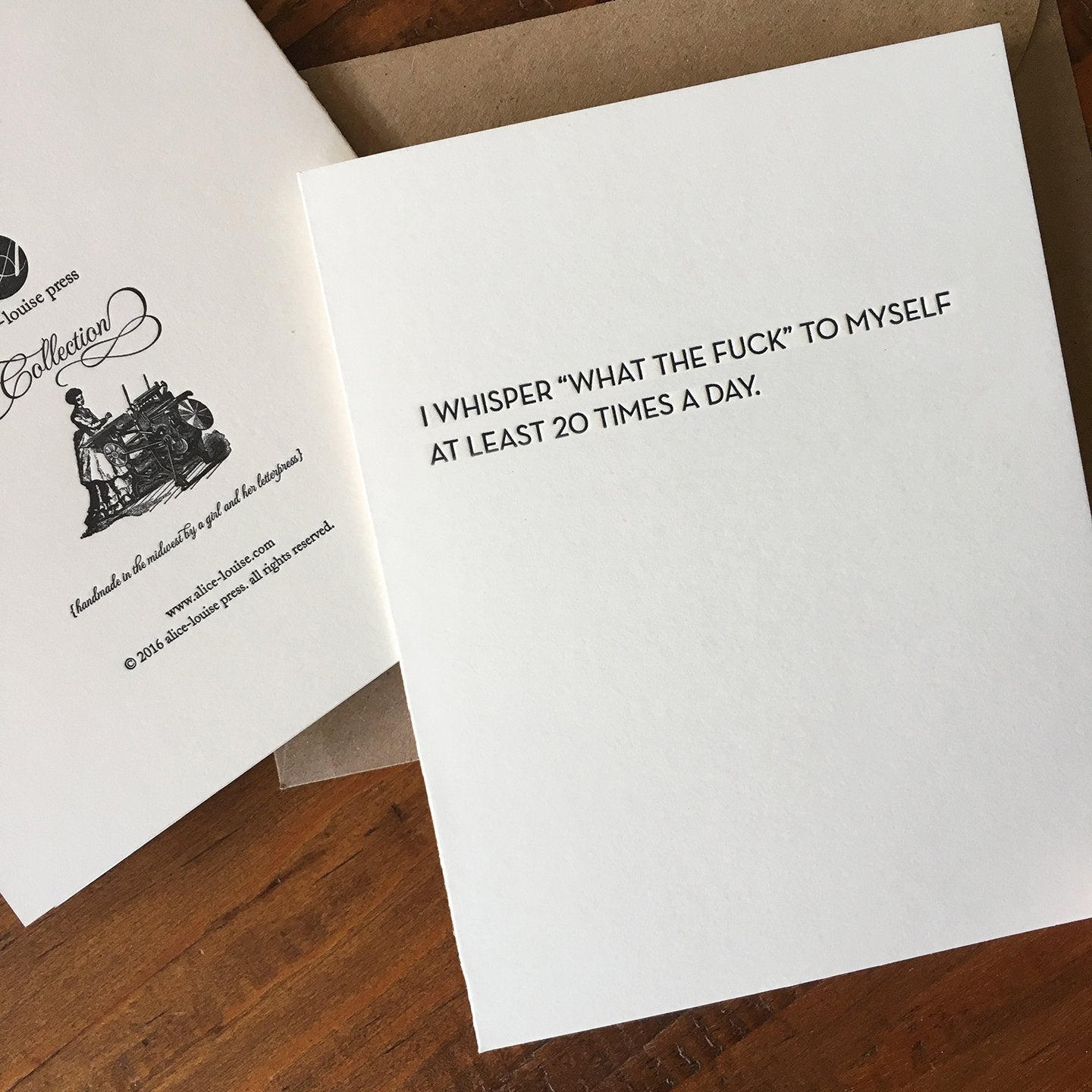 White quote card with black quote text: WHISPER and 20 TIMES A DAY