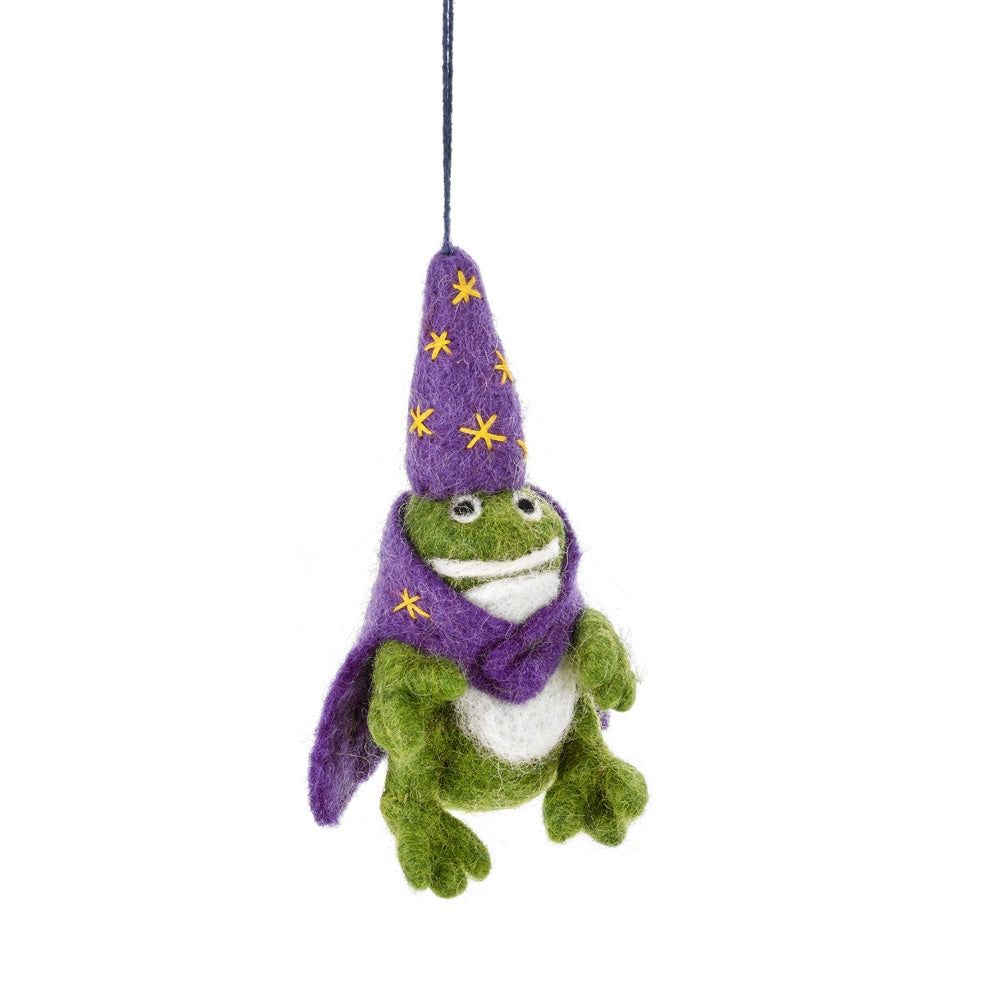 Wizard Frog Handmade Felt  Decoration