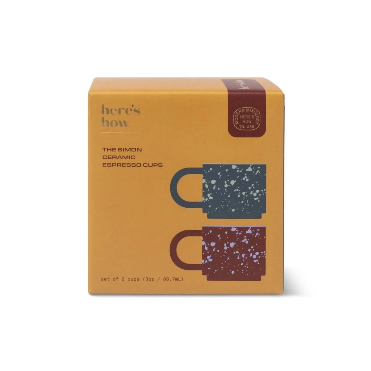 The Simon Set of 2 Espresso Cups - Burgundy + Navy