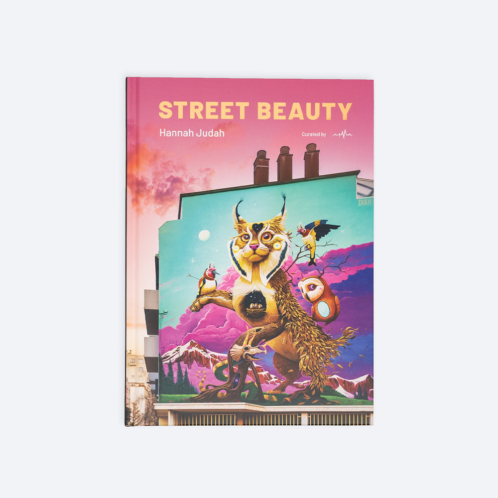 Street Beauty book with illustrated cover showing a fantastical animal guardian in city art
