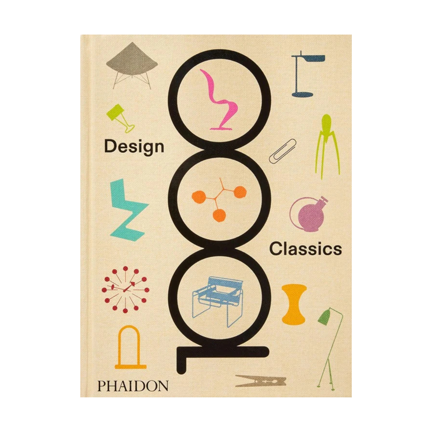 Kraft book cover with large stacked 8 emblem, Design, Classics, and PHAIDON logo.