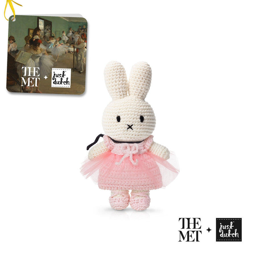 Miffy ballerina dress doll with pink tulle skirt and bow ribbon, cream plush