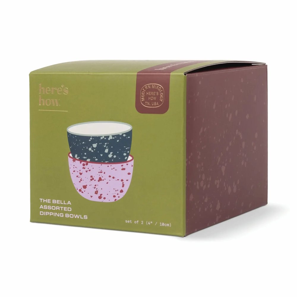The Bella Set of 2 Dipping Bowls - Navy + Lilac