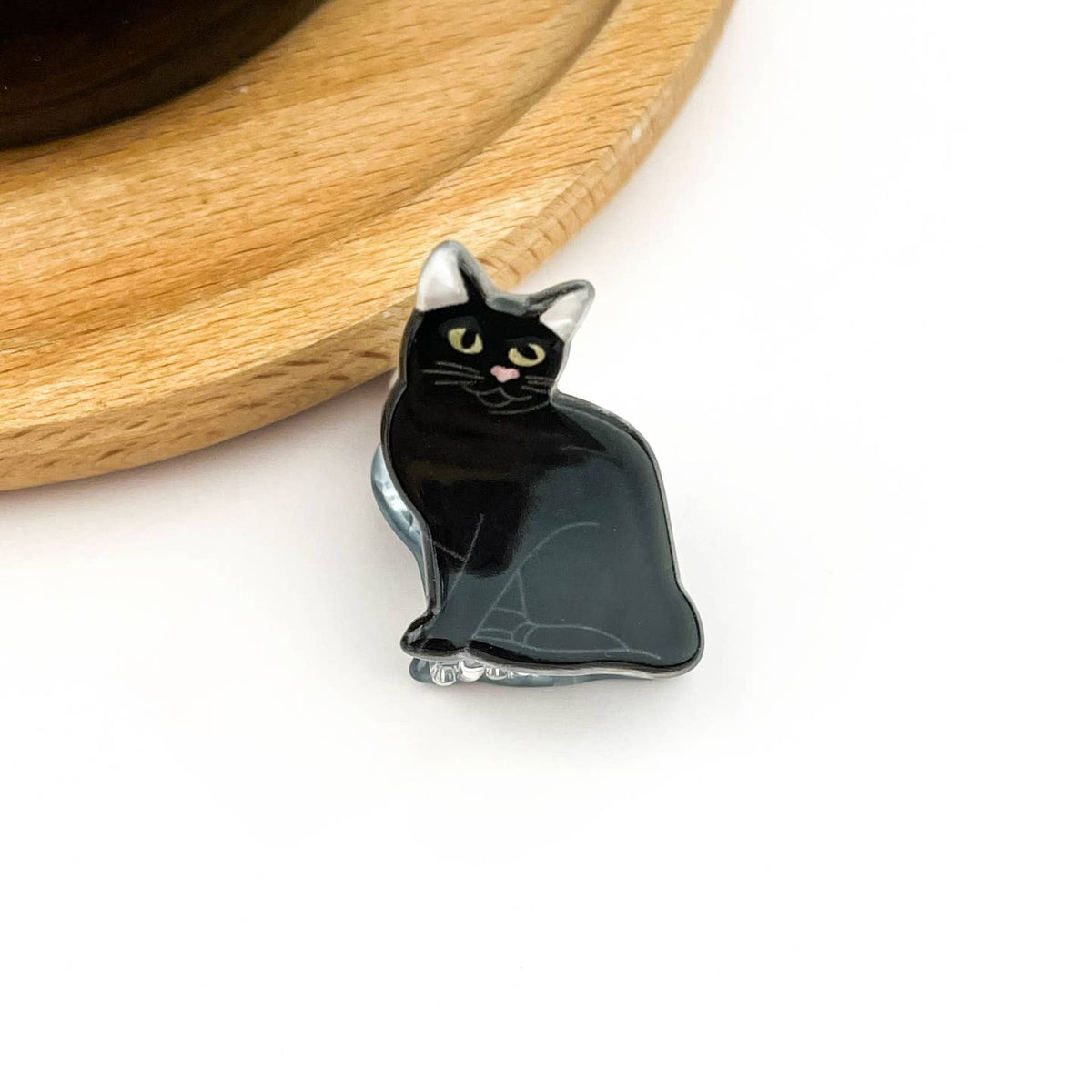 Mini Cat Hair Claw - Black Cat Sitting