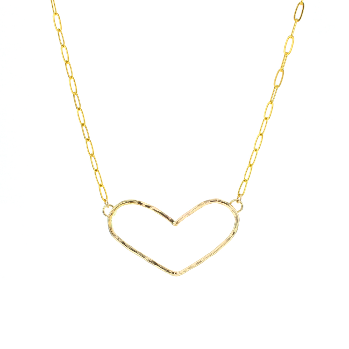 Gold-tone chain necklace with heart-shaped pendant