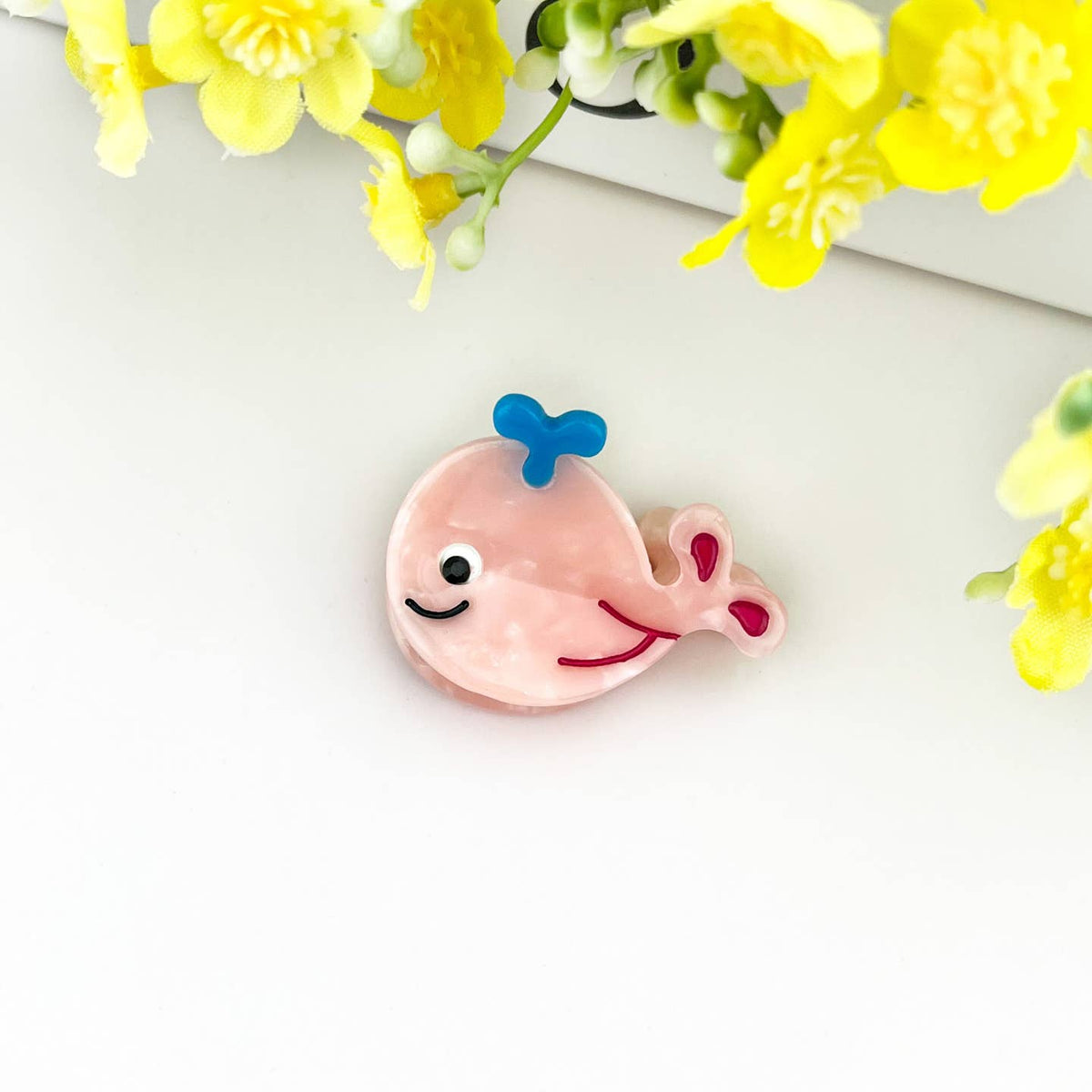 Marine Animal Hair Clip Mini Hair Claw Clip - Pink Whale