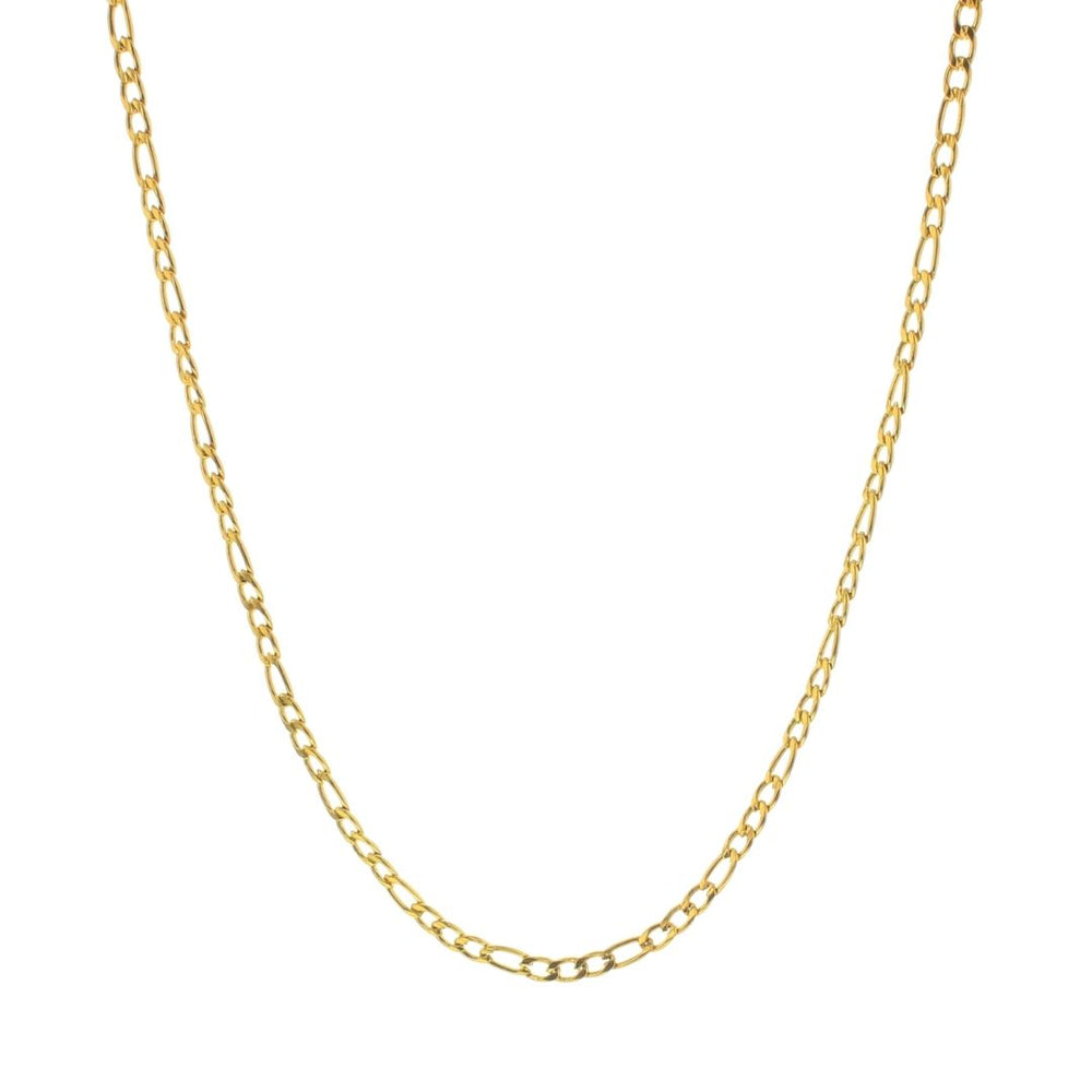 Gold link charm chain necklace with open curb-style links