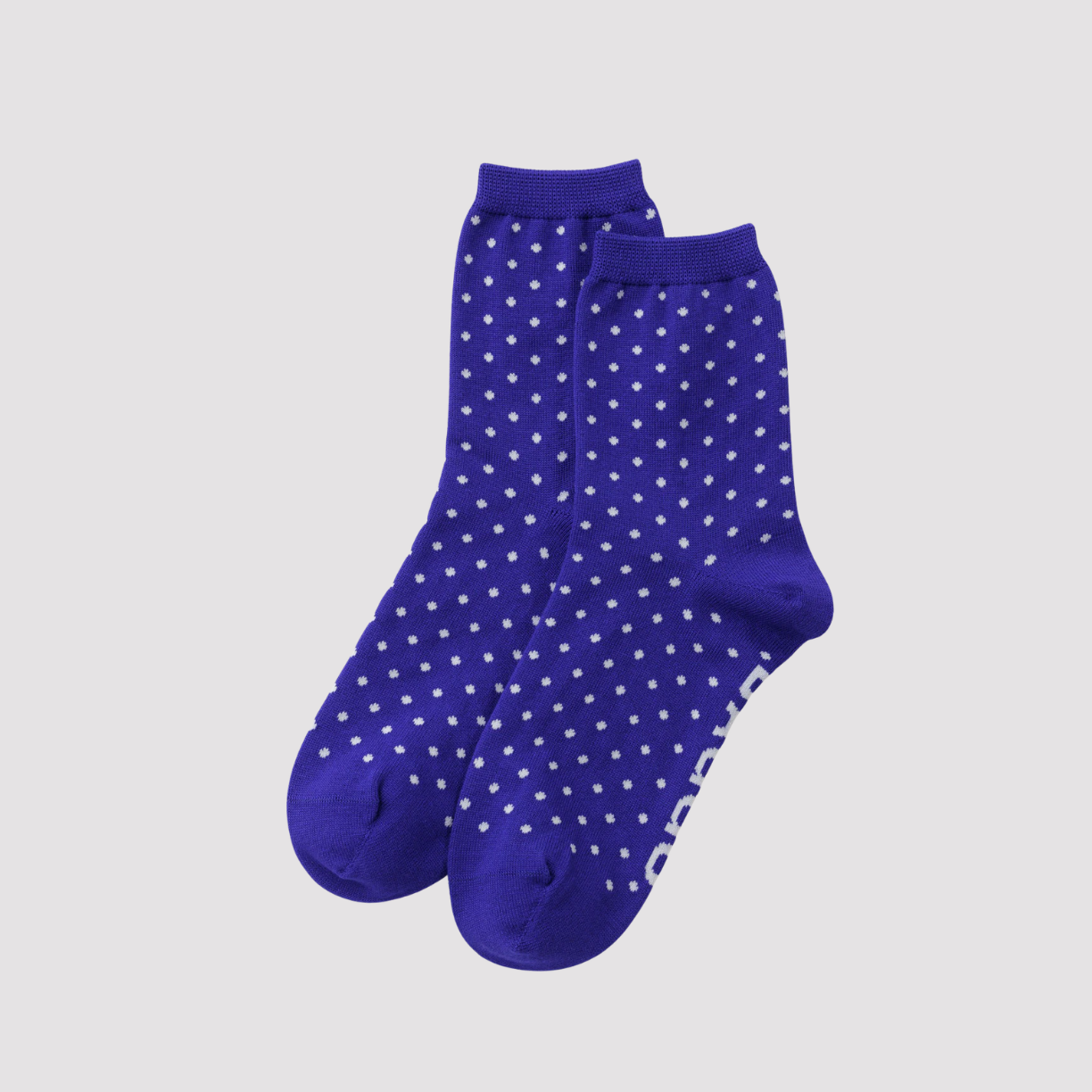 Crew socks in dark blue with small dotted pattern, two-pack