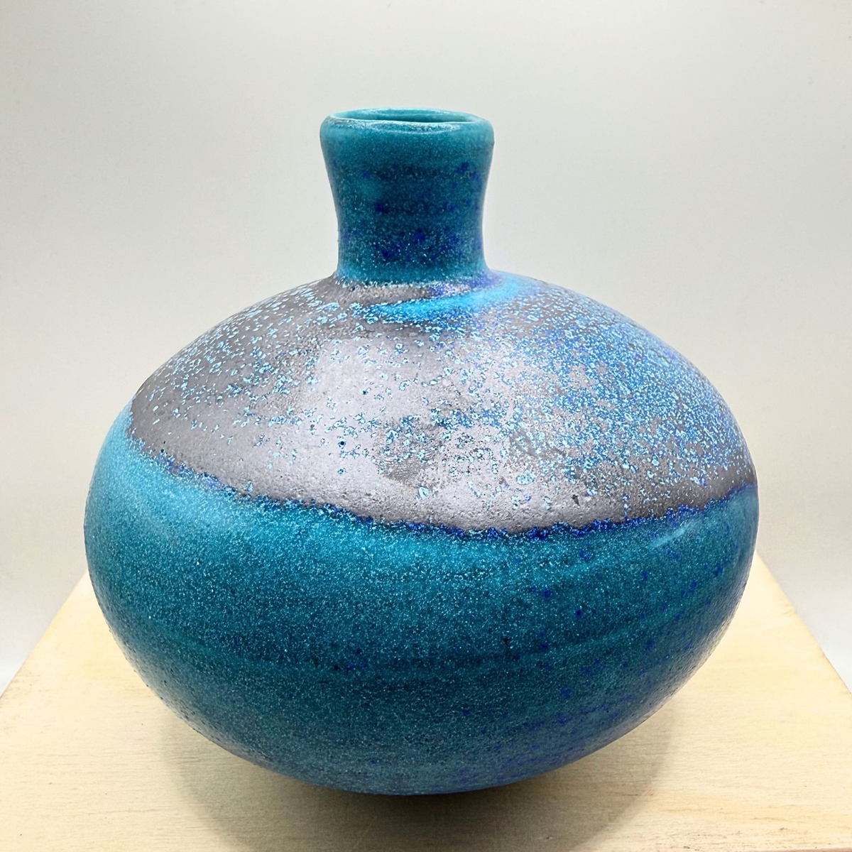 Ceramic Tube Vase - Turquoise - 4